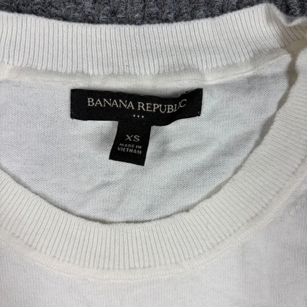 Banana‎ Republic Sweatshirt Mens XS White French Bulldog Graphic Knit Crewneck